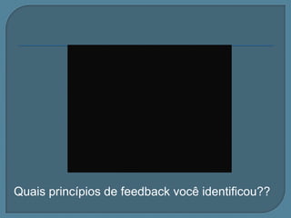 Quais princípios de feedback você identificou??

 