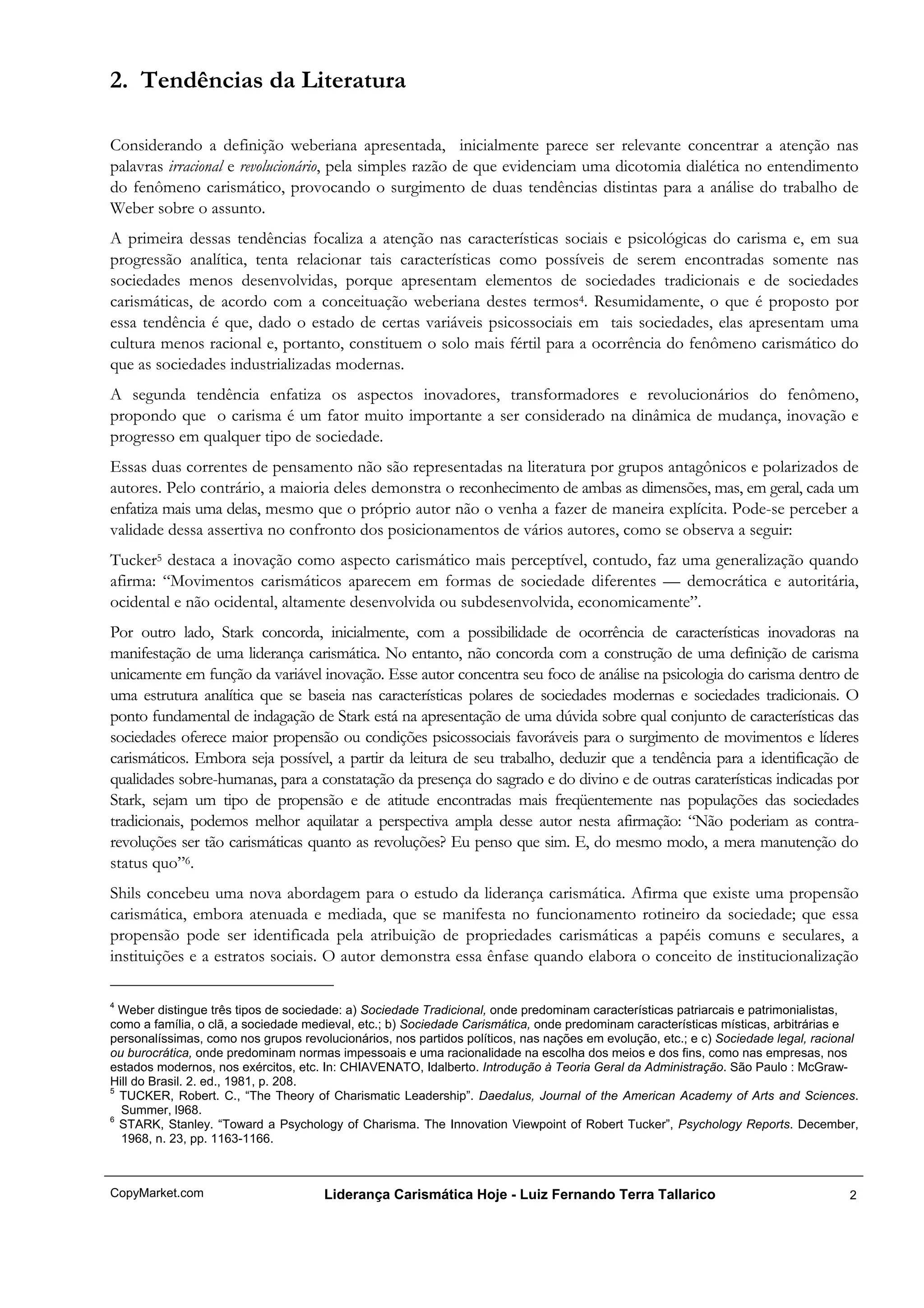 LiderançA CarismáTica Hoje