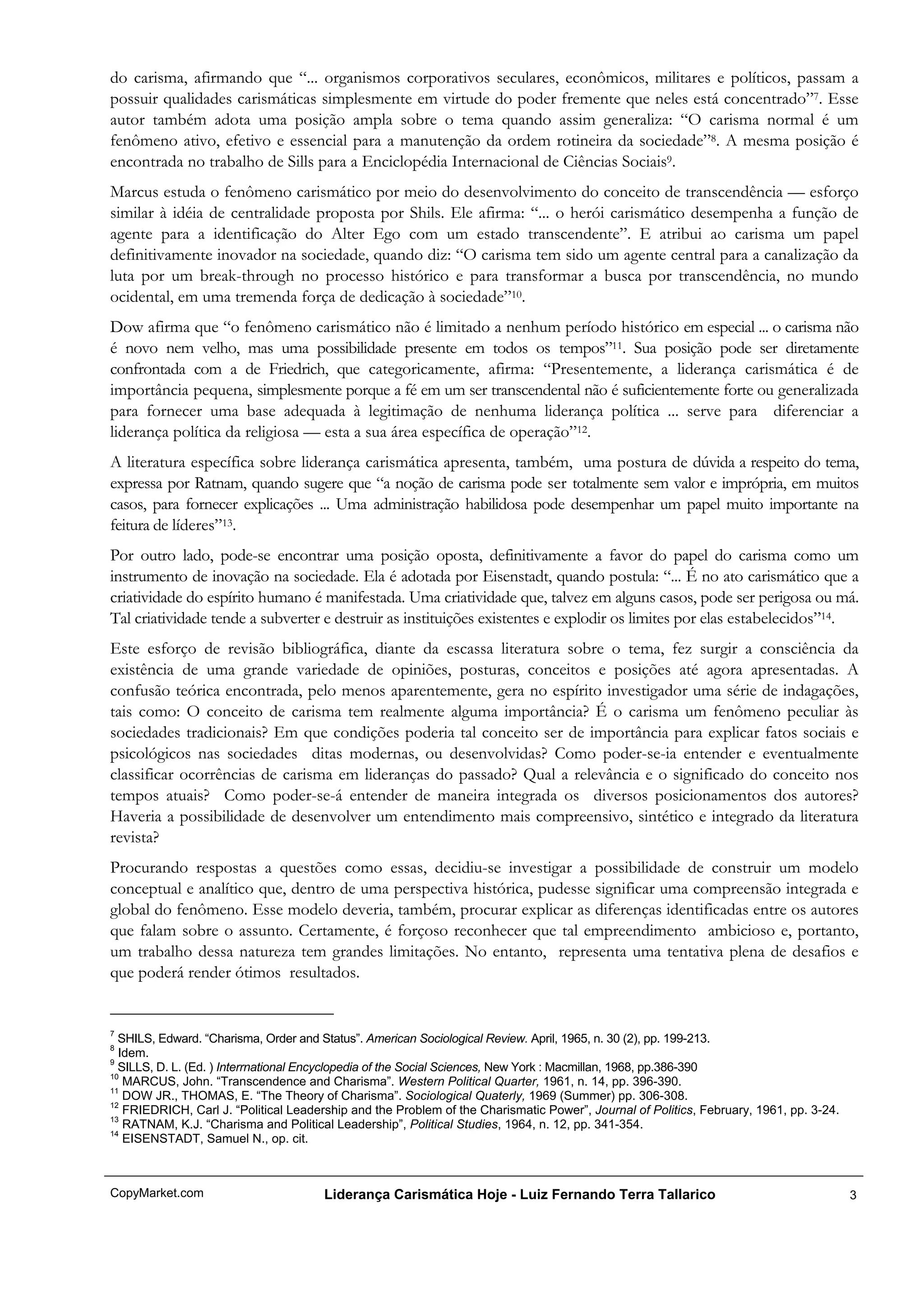 LiderançA CarismáTica Hoje