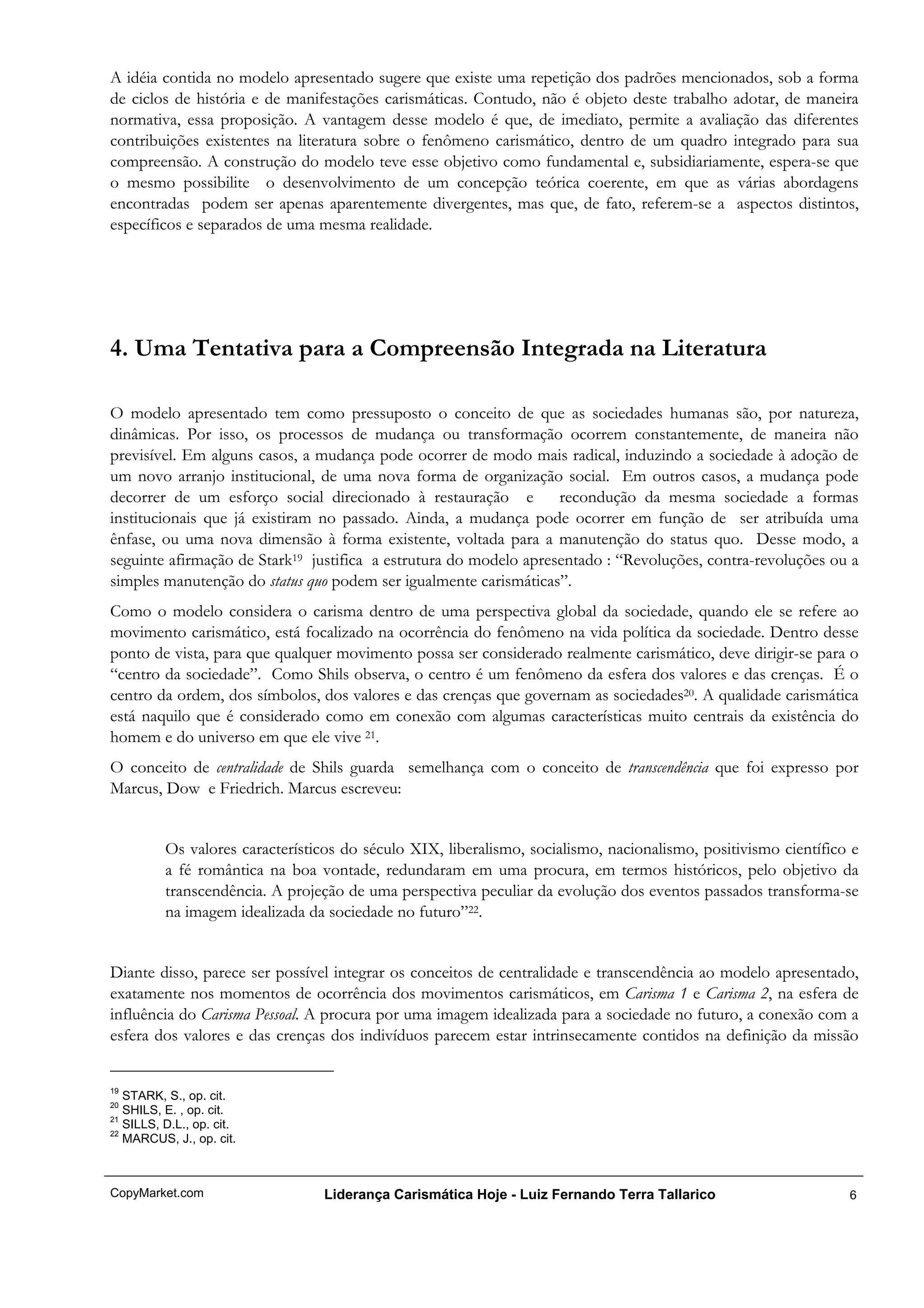 LiderançA CarismáTica Hoje