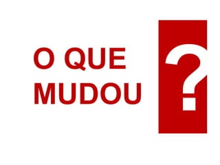 O QUE 
MUDOU 
 