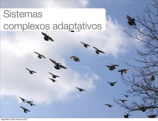 Sistemas
complexos adaptativos
terça-feira, 28 de maio de 2013
 