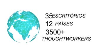 35
12
3500+
ESCRITÓRIOS
PAÍSES
THOUGHTWORKERS
 