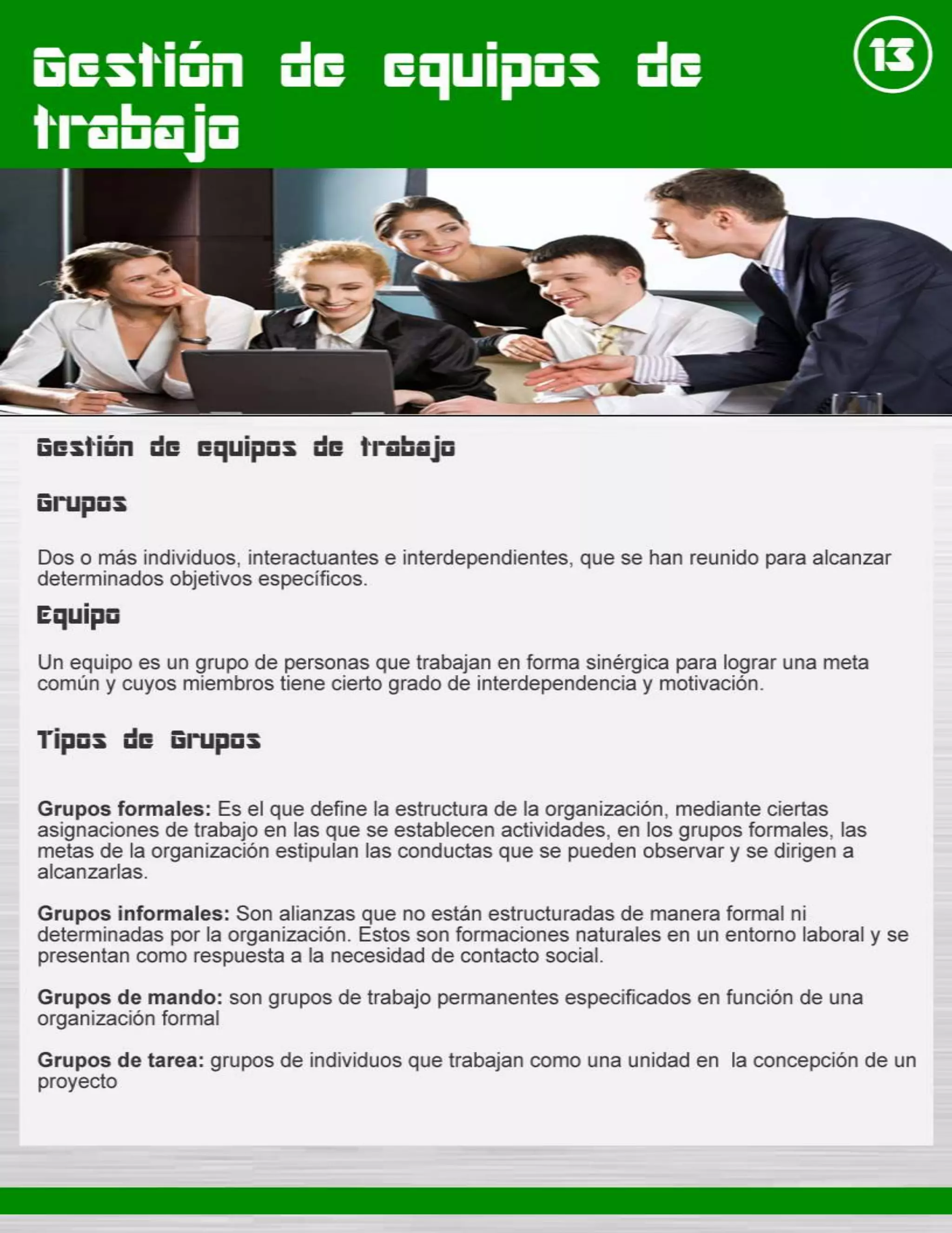 Liderar equipos de trabajo