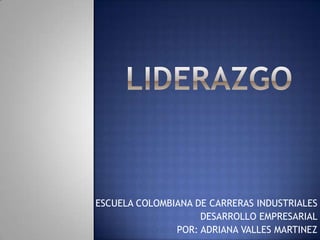 ESCUELA COLOMBIANA DE CARRERAS INDUSTRIALES
                    DESARROLLO EMPRESARIAL
               POR: ADRIANA VALLES MARTINEZ
 