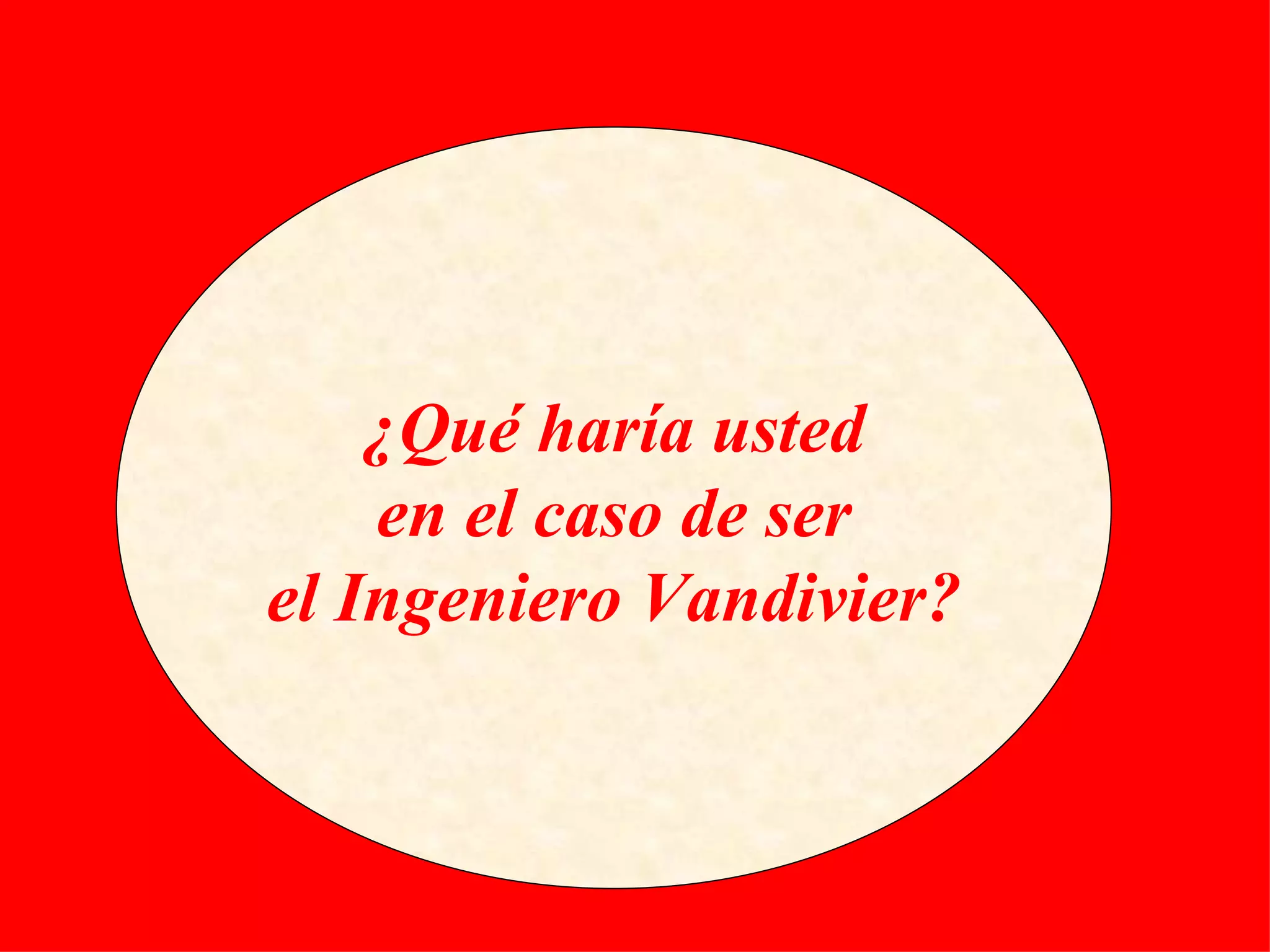 ¿Qué haría usted en el caso de ser el Ingeniero Vandivier? 