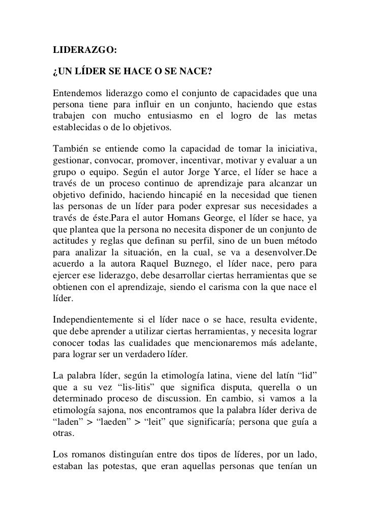 Liderazgo Un Líder Nace O Se Hace