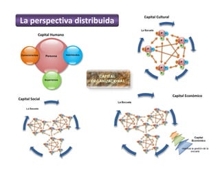 La perspectiva distribuida
Capital Humano
Capital Social
Capital Cultural
Capital Económico
 
