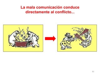 83
La mala comunicación conduce
directamente al conflicto...
 