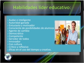 Habilidades líder educativo:  Audaz e inteligente