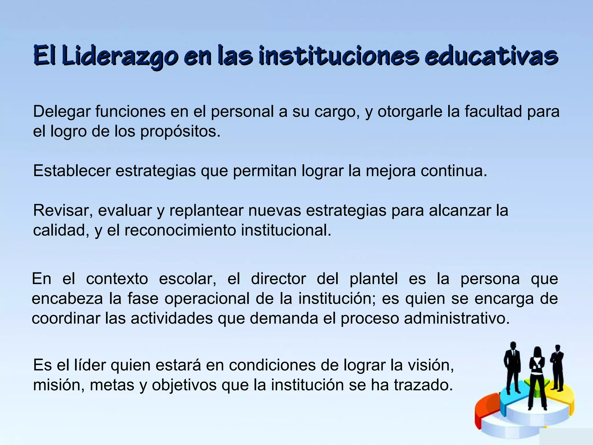 Liderazgo y administracion de la calidad en instituciones educativas | PPT
