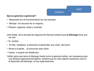 ¿ Que diferencia un líder de un gerente?