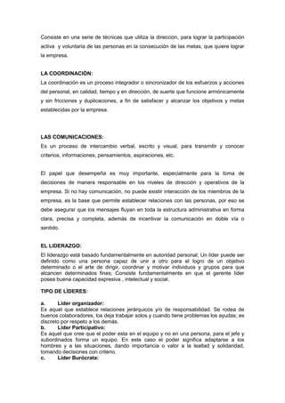 Liderazgo y gerencia