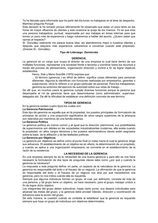 Liderazgo y gerencia