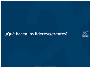 ¿Qué hacen los líderes/gerentes?  Copyright 2009 | www.xn-consultores.com 