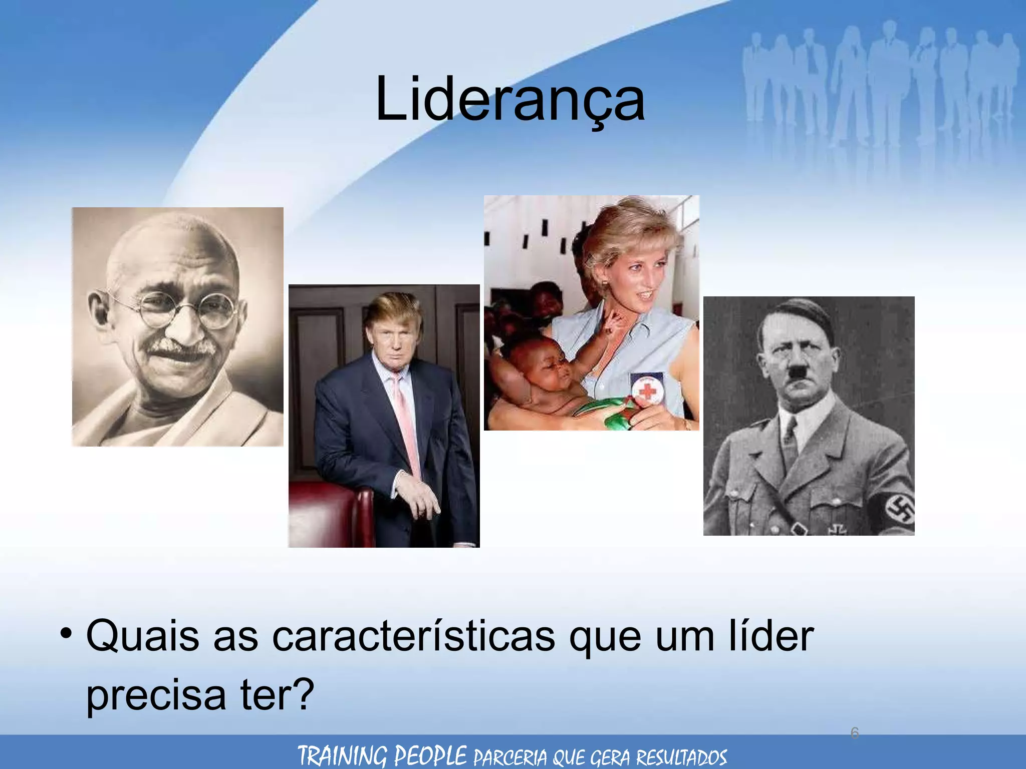 Liderança Quais as características que um líder precisa ter? TRAINING PEOPLE  PARCERIA QUE GERA RESULTADOS 