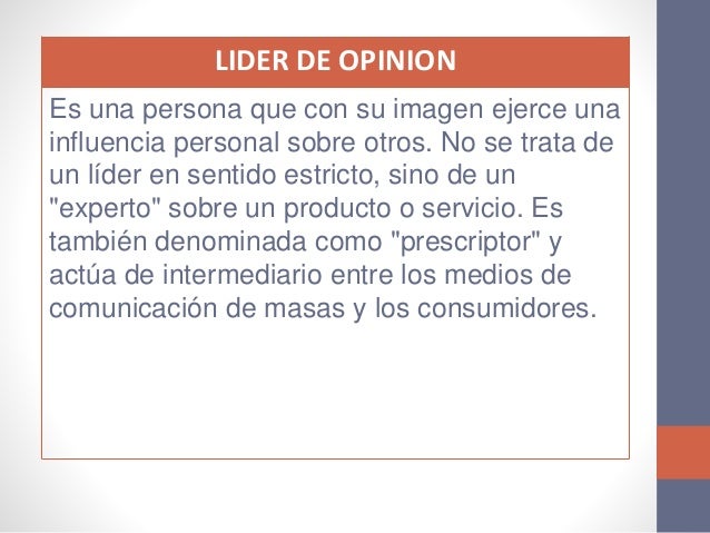 Lider de opinion y lider de medios