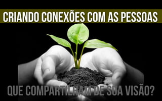 Criando conexões com as pessoas




que compartilham de sua visão?
 