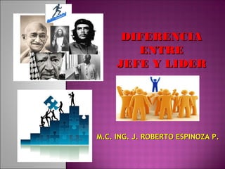 DIFERENCIA
ENTRE
JEFE Y LIDER

M.C. ING. J. ROBERTO ESPINOZA P.

 