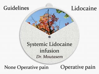 Guidelines                Lidocaine




         Systemic Lidocaine
              infusion

None Operative pain   Operative pain
 