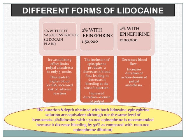 lidocaine epinephrine hemostasis