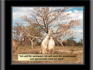 "Ich will Dir vertrauen, ich will mich Dir anvertrauen
und gemeinsam sind wir stark".
 