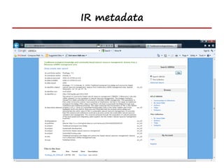 IR metadata
 
