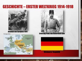 GESCHICHTE – ERSTER WELTKRIEG 1914-1918 
Erherzog Franz von Österreich-Este 
Weimarer Republik 
Attentat von Sarajevo 1914 
 