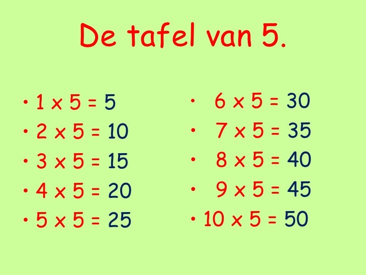 tafel 5 oefenen tafel van 5 tafel 5 oefenen tafel van 5