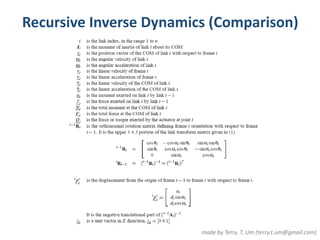 Recursive Inverse Dynamics (Comparison) 
made by Terry. T. Um (terry.t.um@gmail.com) 
