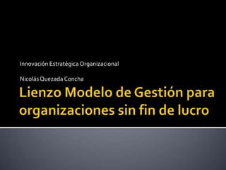 Innovación EstratégicaOrganizacional
NicolásQuezada Concha
 