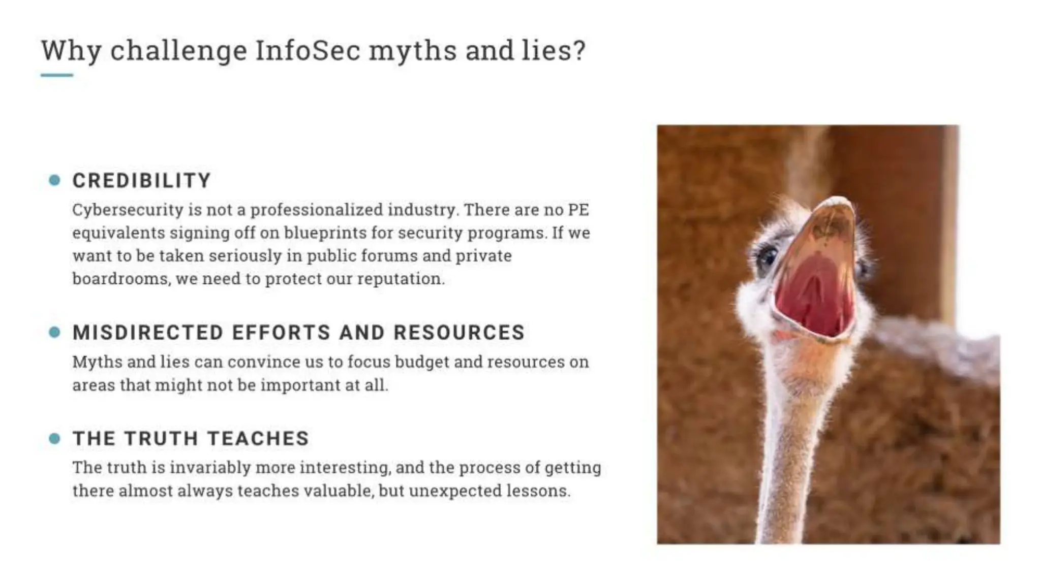 Lies and Myths in InfoSec - 2023 Usenix Enigma