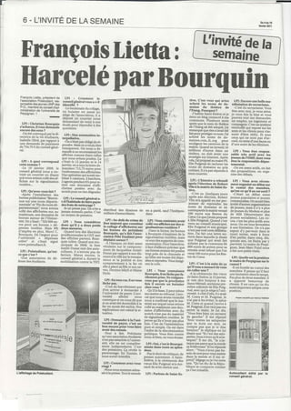 Francois LIETTA: harcelé par Bourquin