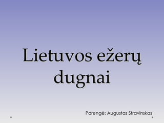 Lietuvos ežerų dugnai Parengė: Augustas Stravinskas 