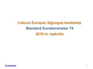 Lietuva Europos Sąjungos kontekste Standard Eurobarometer 74 2010 m. lapkritis 
