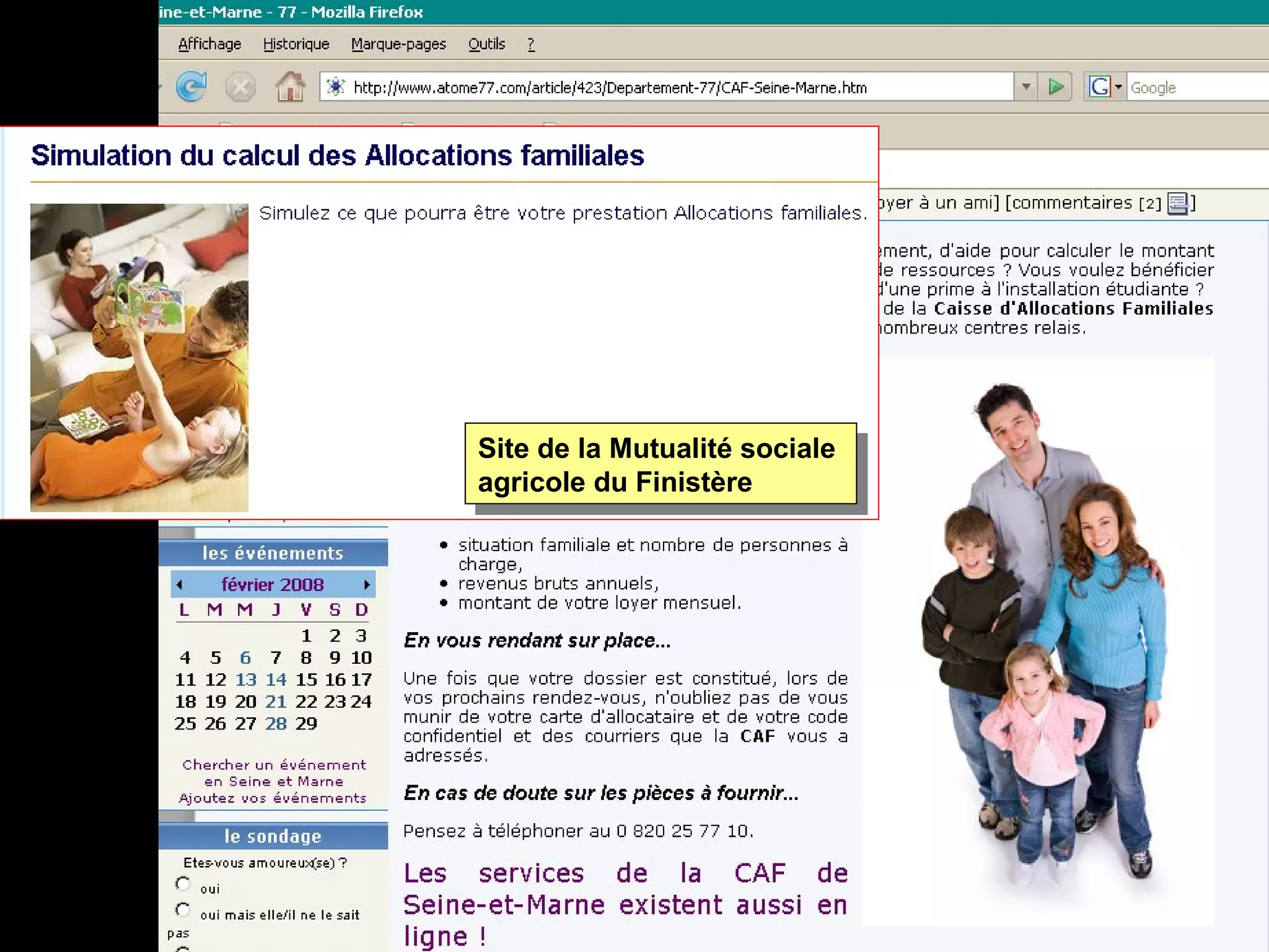 Site de la Mutualité sociale agricole du Finistère