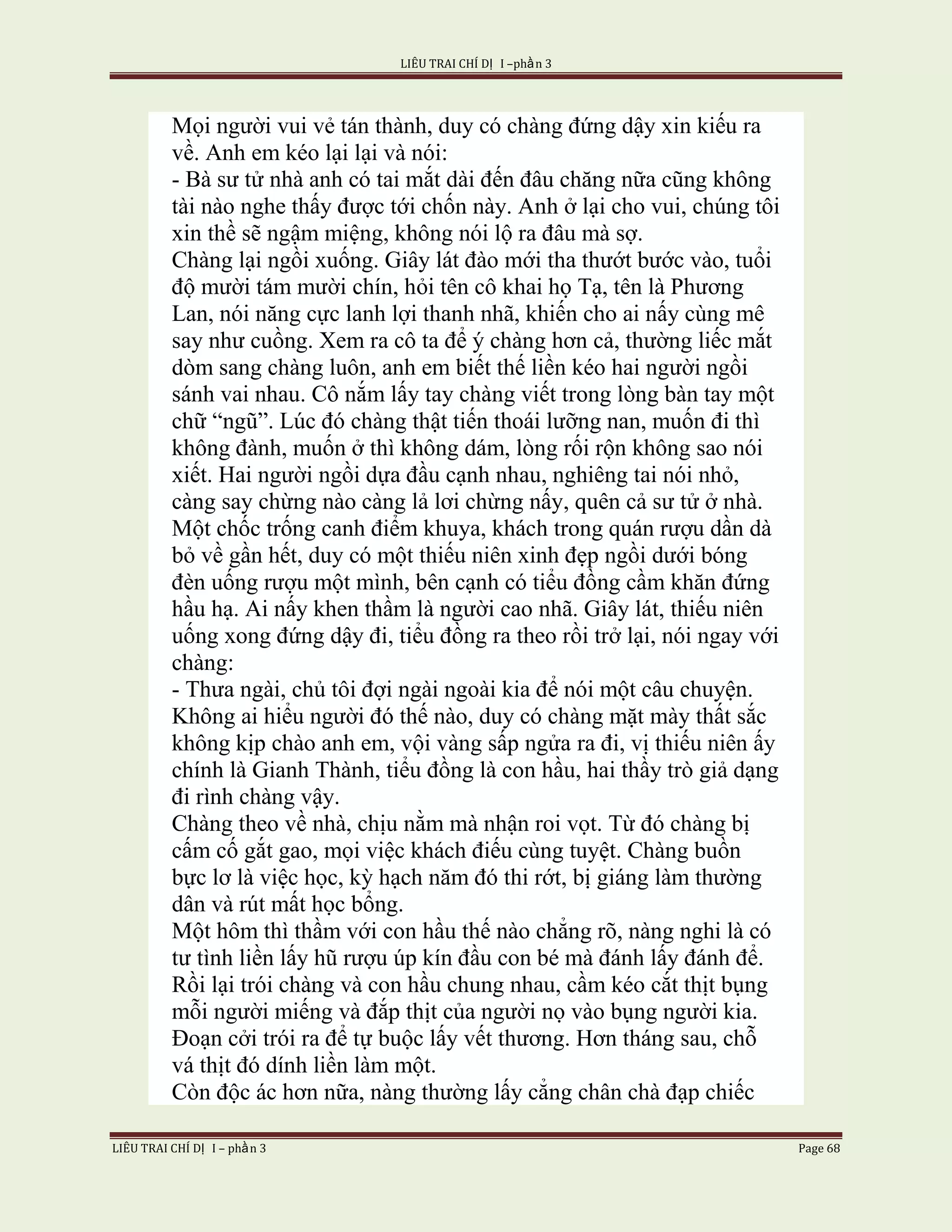 Lieu Trai Chi Di Tap I  Phan 3