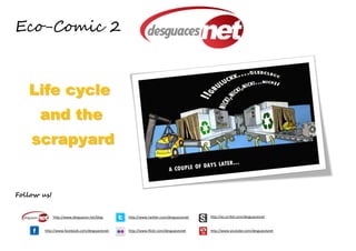 Eco-Comic 2



   Life cycle
      and the
    scrapyard


Follow us!


             http://www.desguaces.net/blog     http://www.twitter.com/desguacesnet   http://es.scribd.com/desguacesnet


        http://www.facebook.com/desguacesnet   http://www.flickr.com/desguacesnet    http://www.youtube.com/desguacesnet
 