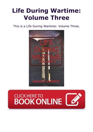 Life During Wartime:
Volume Three
This is a Life During Wartime: Volume Three.
 
