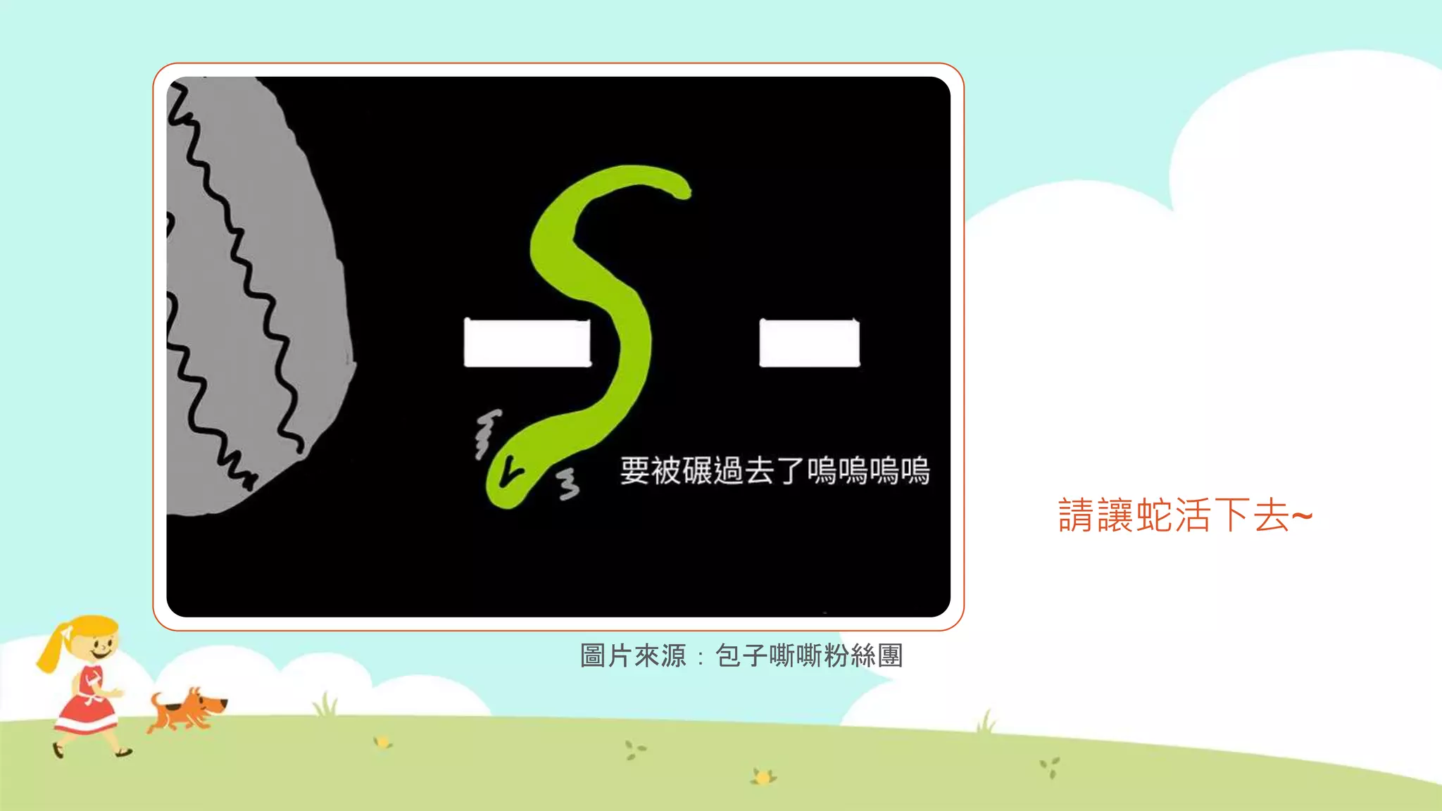請讓蛇活下去~
圖片來源：包子嘶嘶粉絲團
 
