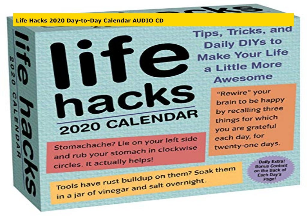 Life Hacks 2020 DaytoDay Calendar AUDIO CD