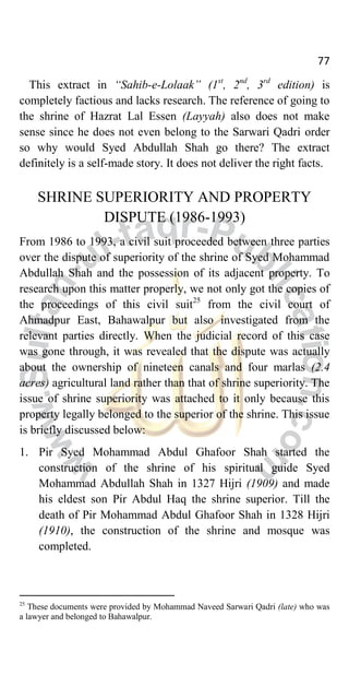 Life History of Sultan ul Tarikeen Syed Mohammad Abdullah Shah | PDF
