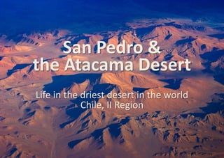 © 2015 Gerard Prins
San Pedro &
the Atacama Desert
Life in the driest desert in the world
Chile, II Region
 