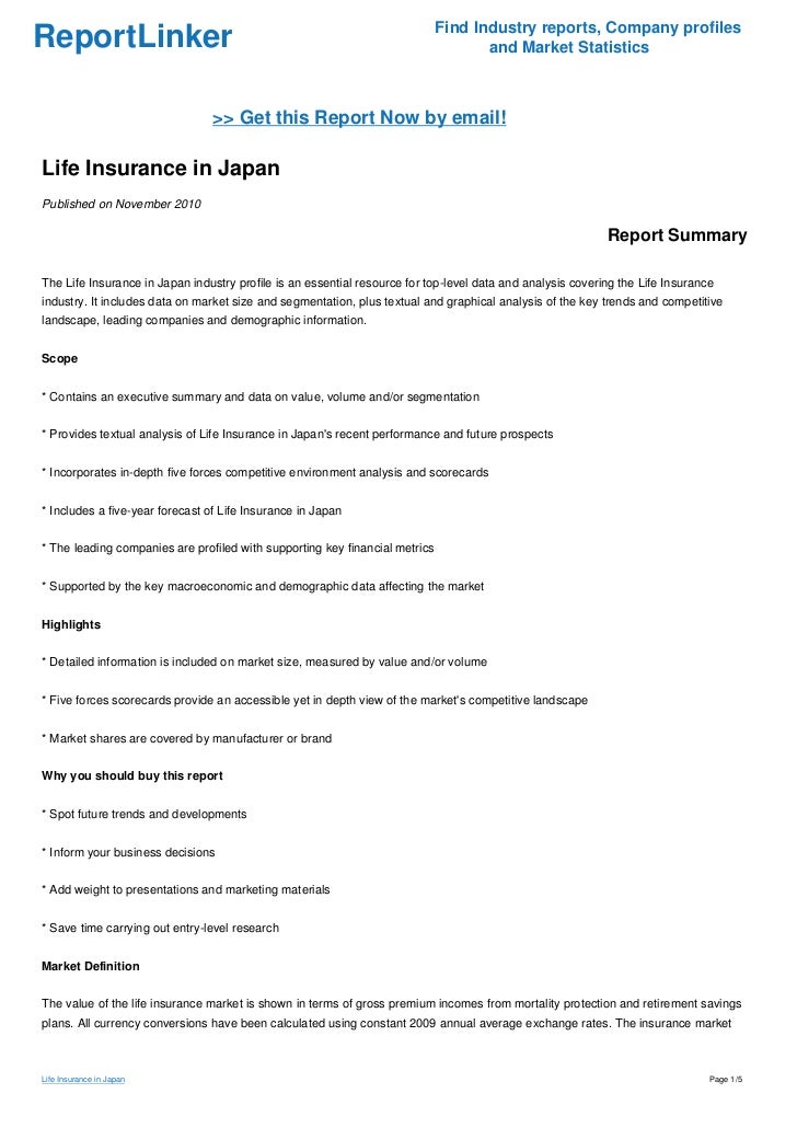 Life Insurance in Japan