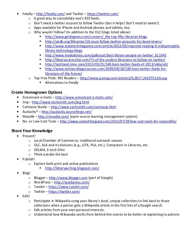 Lifelong Learning for Librarians Free Professional Development and C…