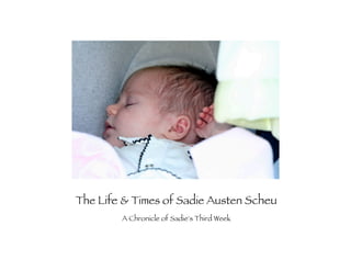 The Life  Times of Sadie Austen Scheu
        A Chronicle of Sadie's Third Week
 