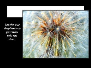 àqueles que simplesmente passaram pela sua vida... 