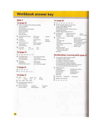 Life 5 A Workbook answer key | DOCX