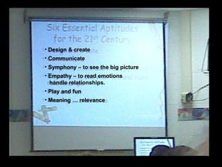 Design & create Communicate Symphony – to see the big picture Empathy – to read emotions    handle relationships. Play and fun Meaning … relevance 