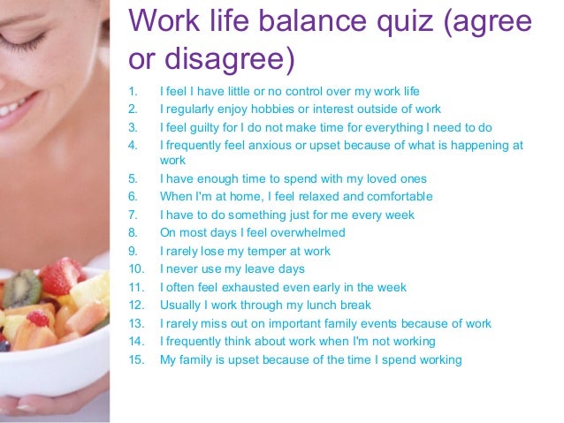 life and health 1 work life balance quiz